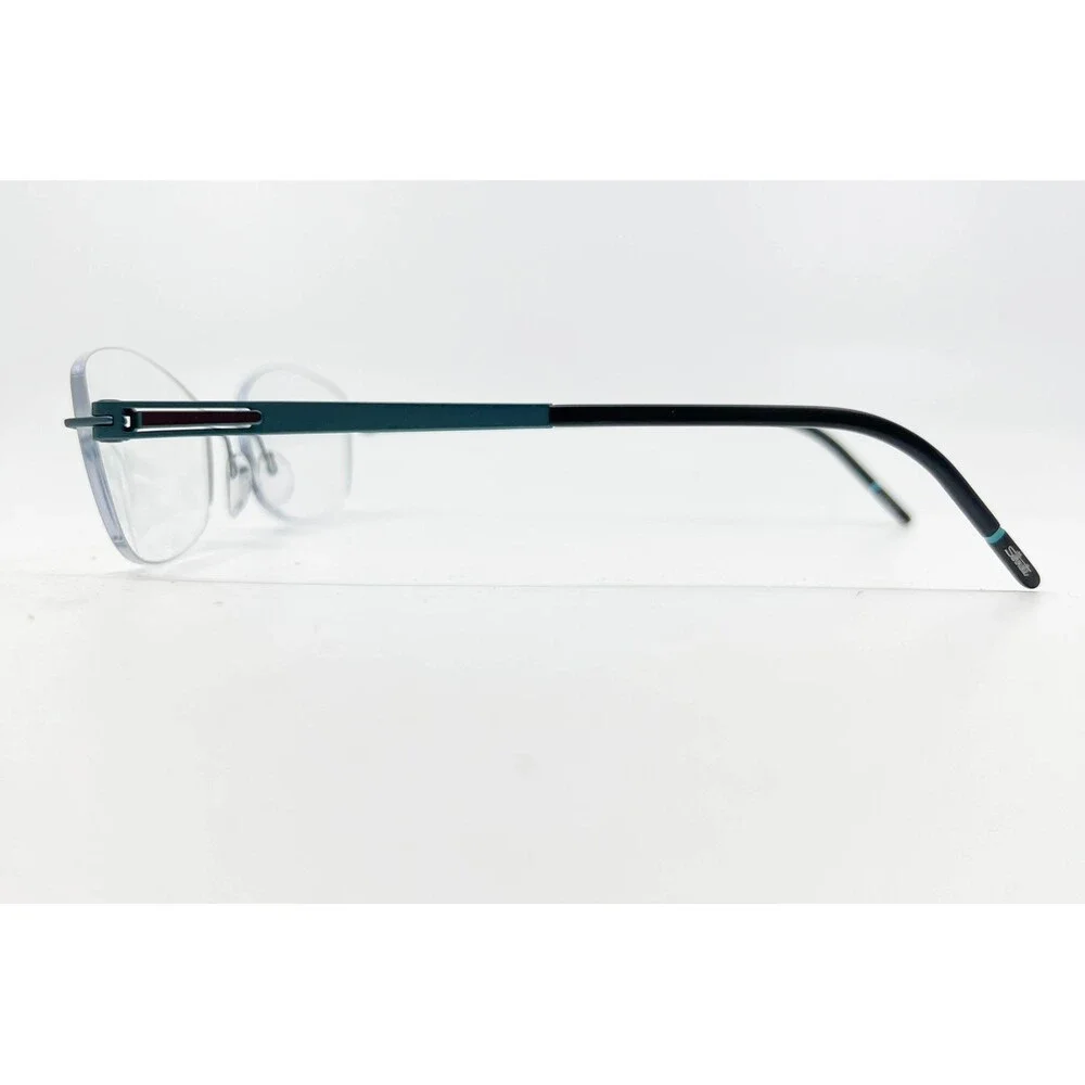 Silhouette Eyeglasses Mens Teal Rimless Titanium Frame 4418 54-17-140